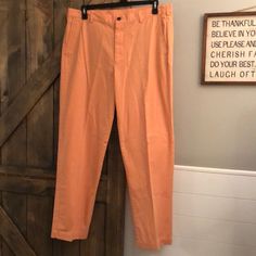 Nwot Brooks Brothers 346 Cotton Pants In Peach Size 38/32. Excellent Condition. Pet And Smoke Fred Home. Blue Pants Men, Navy Blue Chinos, Red Trench Coat, Green Flats, Chino Pants Men, Navy And Khaki, Rayon Pants, Pink Pants, Pleated Pants