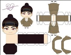 an origami doll is shown with the instructions to make it look like she's wearing a hat