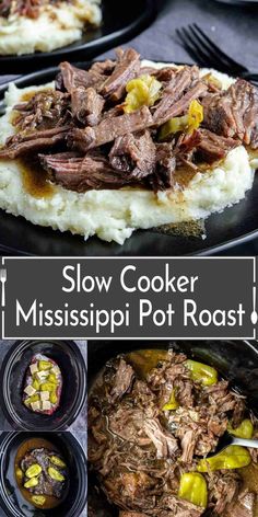 slow cooker mississippi pot roast recipe with potatoes and peppers