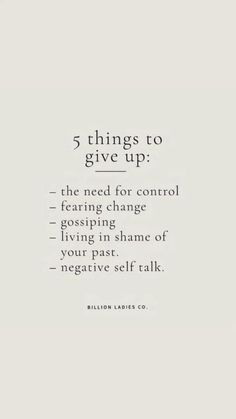 a quote that says 5 things to give up