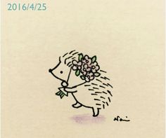 a drawing of a hedge with flowers on it's head and the words, 2013 / 25