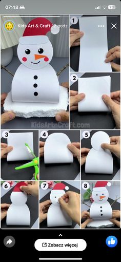 how to make a paper snowman with pictures and instructions on the appliance