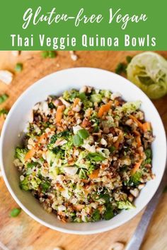 a white bowl filled with vegetables on top of a wooden cutting board