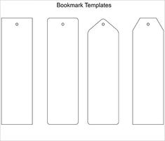 four bookmark templates are shown in three different shapes and sizes, one is blank