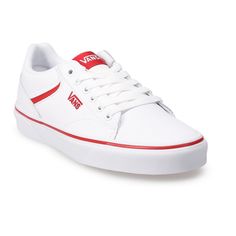 Nwt Super Cute White And Red Sneakers In Box White Leather Vans Sneakers, White Synthetic Skate Shoes With Red Sole, White Leather Skate Shoes With Red Sole, Vans Leather Sneakers With Red Sole, Vans White Synthetic Sneakers, White Vans Synthetic Skate Shoes, White Synthetic Vans Skate Shoes, White And Red Sneakers, Sneakers In Box