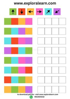 the printable worksheet for learning how to use squares