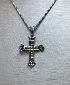 Sterling Silver Marcasite Cross Pendant/Necklace 4.3g 18'' m8/ce Mastermind Japan, Cross Jewelry Necklace, Funny Poses, Sterling Silver Marcasite, Cross Jewelry, Fantasy Inspiration, Cross Pendant Necklace, Outfit Style, Stylish Jewelry