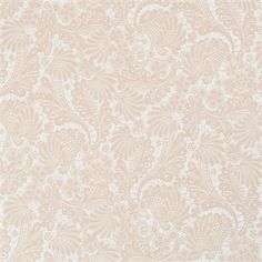 a white and beige wallpaper with an intricate design on it's surface,