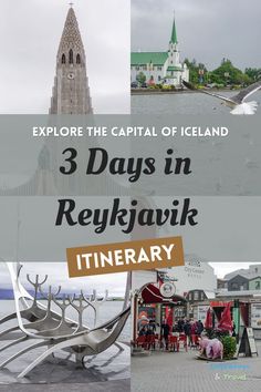 Image of a church in Reykjavik, a lake, a square with some outdoor tables and a boat-shaped sculpture Europe Travel Places, Iceland Travel Guide, Iceland Road Trip, Europe Photography, Europe Trip Itinerary, Plan A Trip