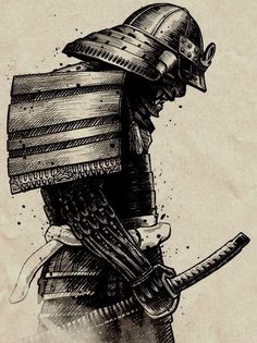 Samurai Drawing, Guerriero Samurai, Samurai Warrior Tattoo, Ronin Samurai, Samurai Tattoo Design, Samurai Artwork, Geniale Tattoos, Samurai Tattoo, Warrior Tattoo