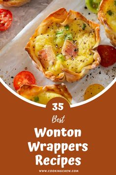 the best wonton wrappers recipe is shown with tomatoes and broccoli on top