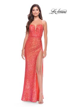 La Femme 31349 - Mydressline Modern Mother Of The Bride, Coral Prom Dress, Light Periwinkle, Fitted Gown, Plastic Dress, Prom Dress Stores, Sequin Prom Dress, Prom Dress Styles, Sequin Prom Dresses