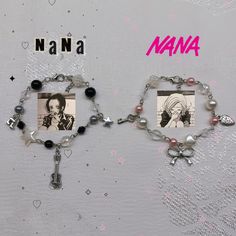 Nana and Hachi themed bracelets. Nana Komatsu and Nana Osaki's frendship bracelets. Hachi Bracelet, Anime Bracelet, Hachi Nana, Frendship Bracelets, Nana Bracelet, Nana Anime, Nana Manga, Nana Komatsu, Nana Osaki