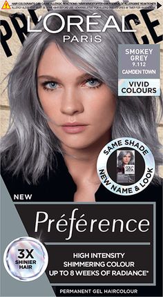 Smokey Silver Hair, Grey Hair Don't Care, Grey Roots, Dye Hair, Hair Color Shades, Permanent Hair Dye, Grey Hair Color, Hair Dye Colors