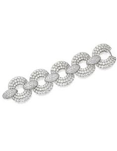 18 Karat White Gold and Diamond Bracelet tdw 84.15 cts New York December, Gold And Diamond Bracelet, Navel Jewelry, International Jewelry, White Gold Jewelry, Fine Jewels, Stunning Jewellery