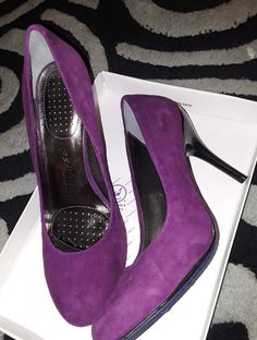 Beautiful Burgundy Comfort Pumps, With Rubbery Athletic Like Soles, And Cushioned Heel And Toe Support Slightly Rounded Toes, Stiletto Style Heel But 2" Or 2.5" Heel. Brand New, Never Been Worn As Seen On The Pictures No Box And No Tags Fitted Suede-lined Closed Toe Heels, Purple Suede Heels With Pointed Toe, Purple Leather Heels Medium Width, Purple Suede Evening Heels, Purple Suede Heels For Evening, Purple Suede High Heel Heels, Purple Suede High Heels, Heeled Pumps, Kenneth Cole Reaction