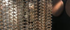 a close up view of some metal mesh