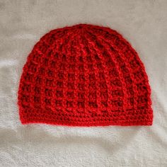 Handcrafted Red Beanie Hat. Soft And Stretchy. Great For Winter. Measurements In Pics. New, Never Worn. Red Beanie Hat, One Size Fits Most, Red Beanie Hat One Size Fits Most, Red One Size Beanie Hat, Red Crochet Hat, One Size Fits Most, Red Crochet Beanie One Size, Handmade Red Crochet Hat, One Size Fits Most, Red Handmade Crochet Hat, One Size, Red Handmade Crochet Hat One Size, Handmade Red Crochet Hat One Size