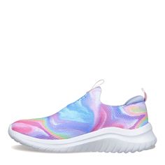 PRICES MAY VARY. Skechers Air-Cooled Memory Foam cushioned comfort insole Stretch Fit slip-on design for sock-like comfort Skech-Knit mesh upper with an allover hydro print Lightweight shock-absorbing midsole Super flexible traction outsole Super Flexible, Kids Luggage, Girls Sneakers, Luxury Store, Memory Foam, Slip On, Mesh, Sandals, Sneakers