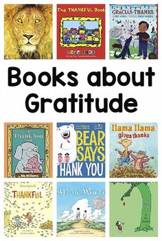 children's books about gratitude with the title overlaying them