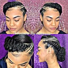 Four Feedin Braids Cornrows, Braid Hairstyles For Thinner Hair, Braid Crown Black Women, Elegant Cornrow Hairstyles, Crown Braid Black, Crown Braids For Black Women, Halo Braids For Black Women, 2 Feed In Braids Hairstyles, 2 Goddess Braids