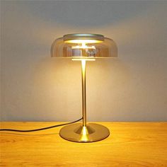 a lamp that is on top of a table