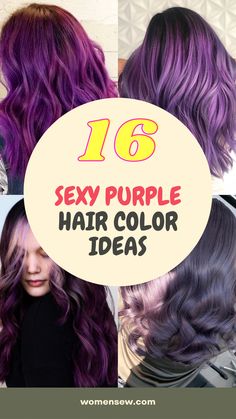 If u want buy hair extension visit my website:https://preetys.com Hair Color Ideas For Brunettes Purple, Violet Hair Colors Purple, Purple Hair Ideas For Brunettes, Two Tone Purple Hair, Purple Hair Shades, Metallic Purple Hair, Dark Brown Hair With Purple, Warm Purple Hair, Amethyst Hair Color