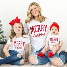 Kid's Christmas Shirts, Matching Family Shirts, Christmas Pajamas, New Mom Xmas Gift, Christmas Gift for Mom Gift 20% OFF NOW! Login for Extra Discounts! The Perfect Shirt for Mama's & Mini's! Subscribe to our VIP ONLY deals! bit.ly/x3sass5offnow Love the design, but want to browse other beautifully soft tees for your wardrobe? We are constantly adding new designs! Follow me... www.x3sass.etsy.com These t-shirts are likely to become your new favorite! Super soft & lightweight. What more could a Christmas Mom Shirts, Mom And Daughter Christmas Shirts, Mommy And Me Christmas Shirts, Cricut Clothing, Xmas Gifts For Mom, Mother Daughter Shirts, Outfits Mom, Matching Family Shirts, Christmas Shirts For Kids