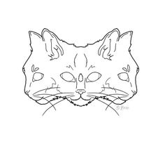 a drawing of a cat's face