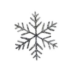 a snowflake is shown in black and white