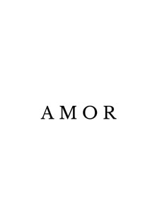 the word amor written in black on a white background