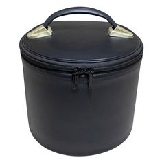 a large black leather box with two handles