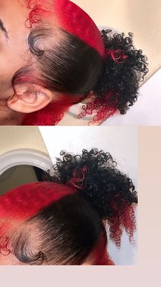 Skunk Hair, Dyed Curly Hair, Dyed Red Hair, Quick Natural Hair Styles