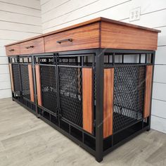 Double Dog Crate Furniture, Luxury Pet Furniture, Double Dog Crate, Dog Kennel Designs, Diy Dog Kennel, Big Dog Breeds, Dog Crate Furniture, Pet Kennels, Dog Crates