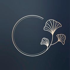 two ginkoket leaves on a dark blue background with a white circle in the middle