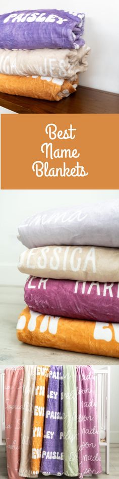 the best name blankets are on display in different colors