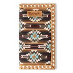 Ariat Rodeo Southwest Brown Wallet Ariat Logo, Southwest Print, Brown Wallet, M F, Leather Trim, Rodeo, Leather Trims, Patch Logo, Leather Wallet