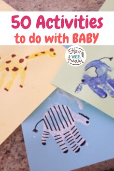 the cover of 50 activities to do with baby's handprints and drawings