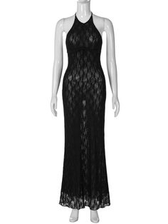 Please refer to our sizing chart for a guideline when choosing a size. 5 business days order processing time. 90% polyester 10% spandex Fitted Lace Backless Evening Dress, Fitted Backless Maxi Evening Dress, Backless Lace Evening Gown, Elegant Maxi-length Lace Prom Dress, Elegant Maxi Lace Dress For Prom, Elegant Sleeveless Lace Maxi Dress, Formal Maxi Dress With Lace Back, Floor-length Lace Trim Maxi Dress For Night Out, Elegant Stretch Maxi Dress With Lace Trim