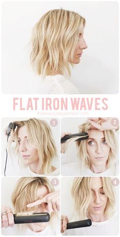 Flat Iron Waves tutorial Flat Iron Waves, Long Bobs, Frizz Free Hair, Curling Wand, Peinados Fáciles Para Cabello Corto, Long Bob Hairstyles