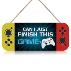 PRICES MAY VARY. 🎮Why Choose Our Funny Gaming Door Sign?——The colorful game console board printing combined with funny quote 'Can I Just Finish This Game'. This funny gaming sign will definitely impress your guests deeply. Fill your home with a lively and interesting atmosphere. 🎁Warm Gift For Someone——As a special and meaningful gift to your families, friends, and children, this rustic gaming sign hanging is a sweet gift for them. Especially suitable for gamer. It is also a good choice as a h Playroom Game Room, Cheshire Cat Quotes, Video Game Wall Art, Room Boys, Funny Gaming, Wood Front Doors, Gifts For Teen Boys, Interior Wall Decor, Gamer Room