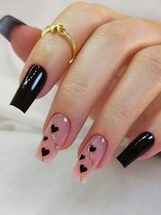 Black  Collar   Colorblock,Geometric Color Nails Embellished   Beauty Tools Nail Art French, Kutek Disney, Nails Blue, Nail Swag, Fall Nail Art, Pink Spring, Fall Nail, Nail Art Hacks, Fall Nail Designs