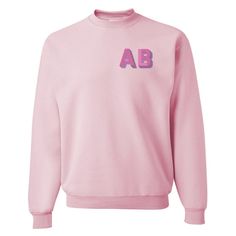 The 'Shadow Block' monogram style everyone has been waiting for! Make your combination uniquely yours💕🛍 Pink Relaxed Fit Sweatshirt With Letter Embroidery, Shadow Monogram Colors, Pink Crew Neck Top With Monogram, Designer Crew Neck T-shirt With Monogram Print, Casual Monogram Crew Neck Sweatshirt, Pink Monogrammed Crew Neck Top, Pink Monogram Crew Neck Top, Cotton Monogram Long Sleeve Sweatshirt, Affordable Monogram Crew Neck T-shirt