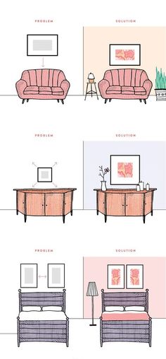 the different types of couches and tables are shown in this graphic diagram, which shows how