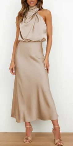 Backless Midi Dress, Elegant Maxi Dress, فستان سهرة, Satin Maxi, Satin Maxi Dress, Hip Dress, Evening Party Dress, Mid Length Dresses, Maxi Dress Party