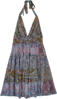 This is a patchwork halter style dress made from garment industry excess fabric pieces.  This summer short dress is a classic, with its patchwork floral and paisley prints all over - it is unique and flattering. #tlb #Misses #vacationclothing #beachwrap #Fall #Floral #Patchwork #bohemianfashion #BohoDress #RetroDress Bohemian Summer Mini Dress With Patchwork, Beach Mini Dress With Patchwork And V-neck, Beach V-neck Mini Dress With Patchwork, V-neck Mini Dress With Patchwork For The Beach, Bohemian Beach Mini Dress With Patchwork, Bohemian Patchwork Mini Dress For Beach, Bohemian Patchwork Mini Dress For The Beach, Patchwork Halter Neck Dress For Vacation, Halter Neck Patchwork Dress For Vacation