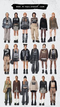 Mingalondon Outfits, Gruge Outfits Girl, Y2k Retro Outfits, Sims 4 Clothes Grunge, Y2k Layered Outfits, Abuci Fashion, Escape Room Outfit, How To Dress Grunge, 90s Grunge Style Outfits