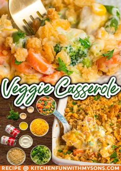 the cover of veggie casserole is shown