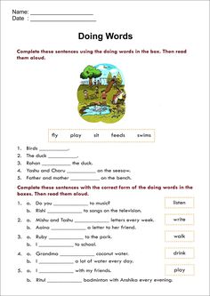 the worksheet for doing words