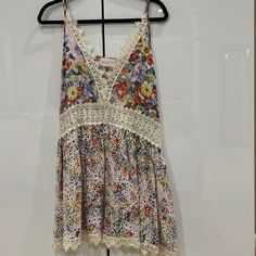 Great Condition! Colorful Floral Print With Beige Lace. Pretty Coverup/Summer Dress Paris Dress, Paris Dresses, Dress First, Summer Dress, Cover Up, Floral Print, Floral Prints, Summer Dresses, Paris